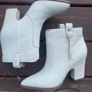 White suede boots